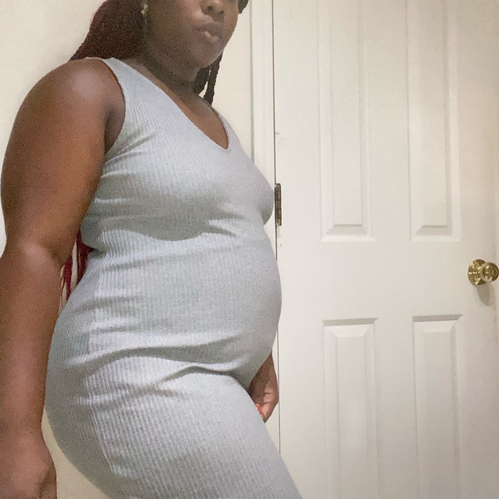 Goreous Gray Midi Bodycon Dress Size Large